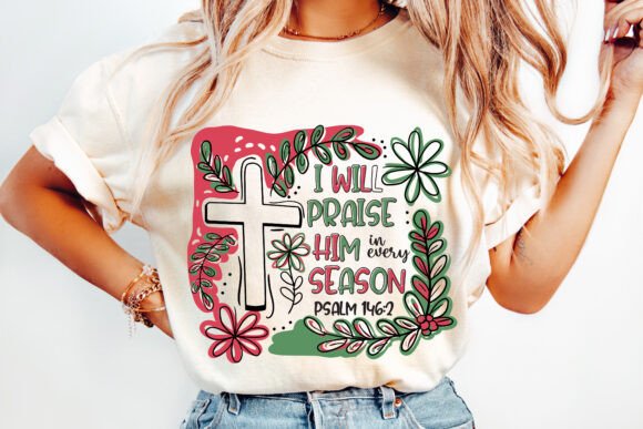 Boho Floral Jesus Christmas Cross PNG