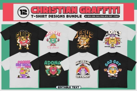 Christian Graffiti T-shirt Design Bundle