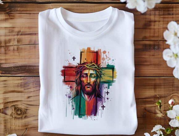 Colorful Jesus Cross Png, Christian Fait