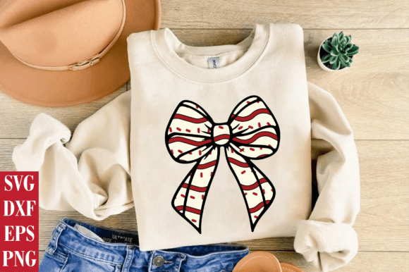 Coquette Christian Christmas Bow PNG for T-Shirt Designs