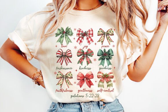 Coquette Christian Christmas PNG for T-Shirt Designs
