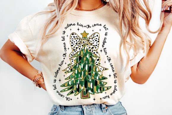 Coquette Glitter Christmas Jesus PNG for T-Shirt Designs