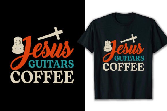 Funny Jesus Guitars Coffee T-Shirts