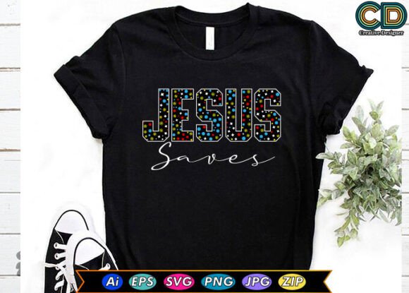 JESUS SAVES Christian T-shirt T-Shirt Designs